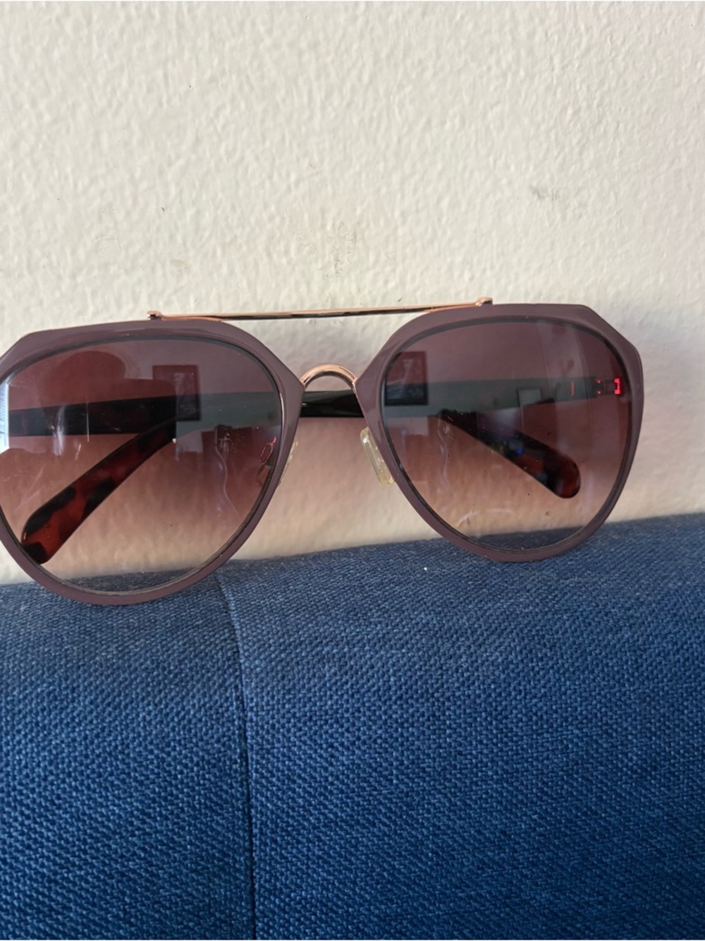 Women’s Brown Gradient Aviator Sunglasses - Unbranded